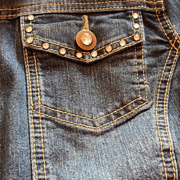 Blue Identity women’s size Large embellished jean jacket - Picture 3 of 9
